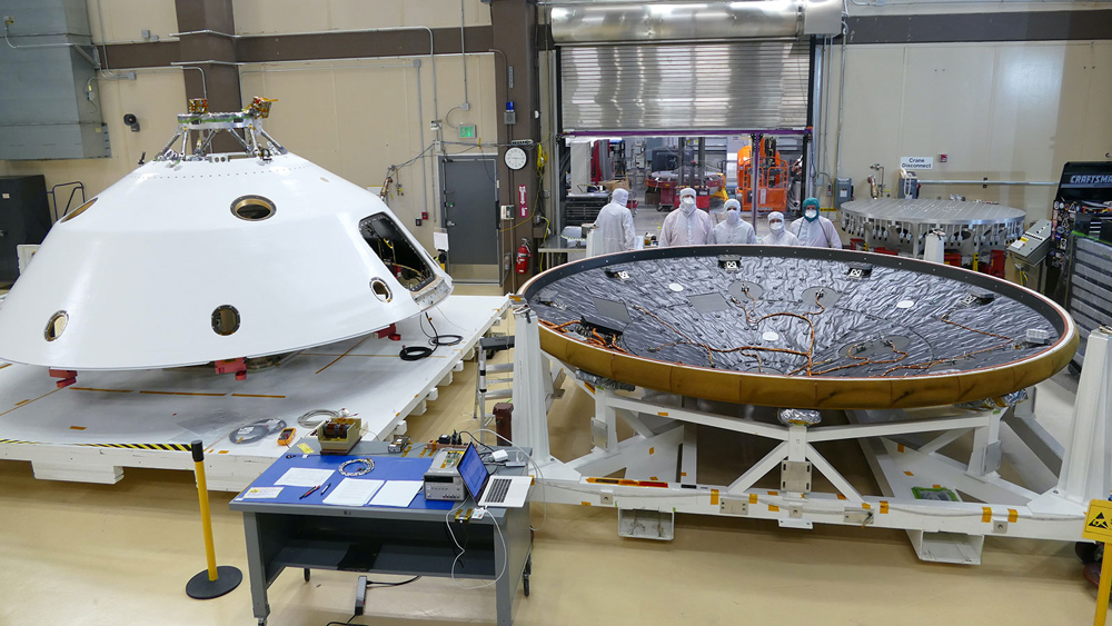 Mars 2020 heat shield and back shell prior to launch
