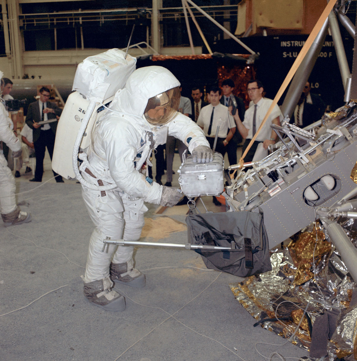 Image of Neil Armstrong in a simulation training.