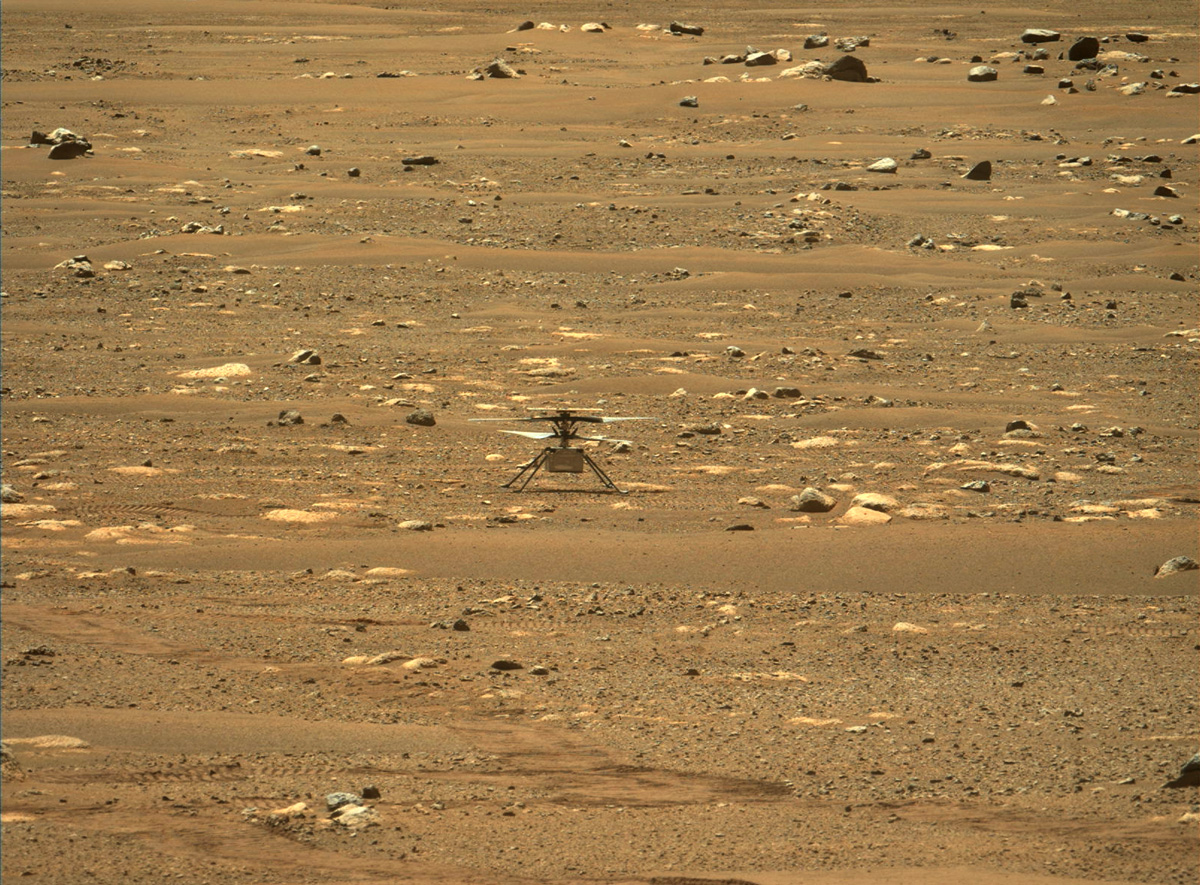 Mars helicopter on the surface of Mars