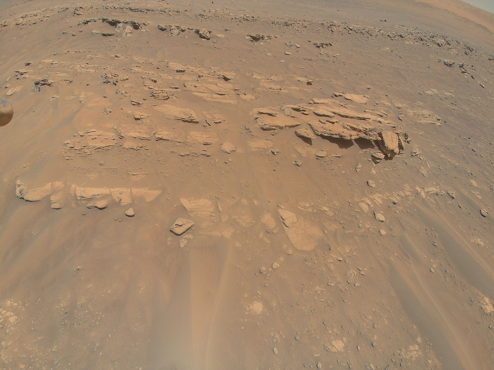 This image of an area the Mars Perseverance rover team calls “Faillefeu” was captured by NASA's Ingenuity Mars Helicopter during its 13th flight at Mars on Sept. 4, 2021. 