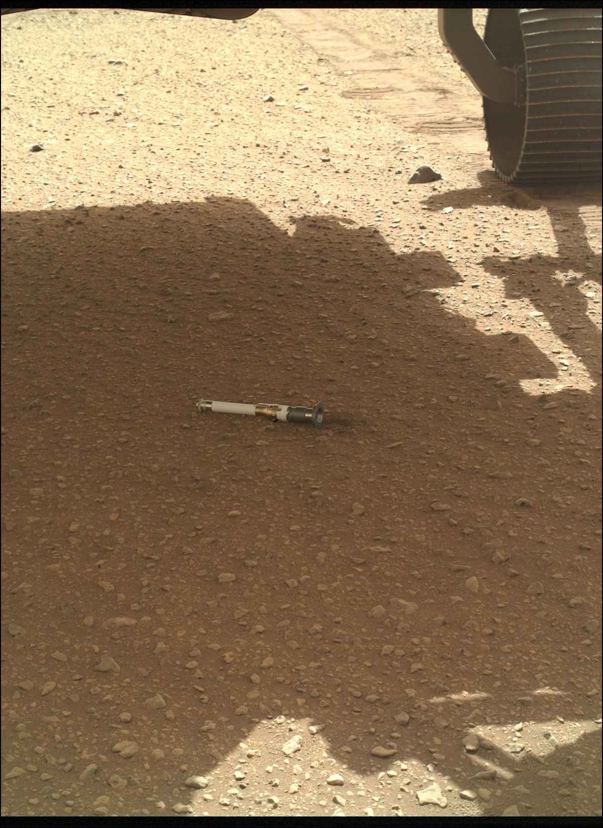 NASA’s Perseverance rover deposited the first of several samples onto the Martian surface on Dec. 20, 2022, the 652nd Martian day, or sol, of the mission.
