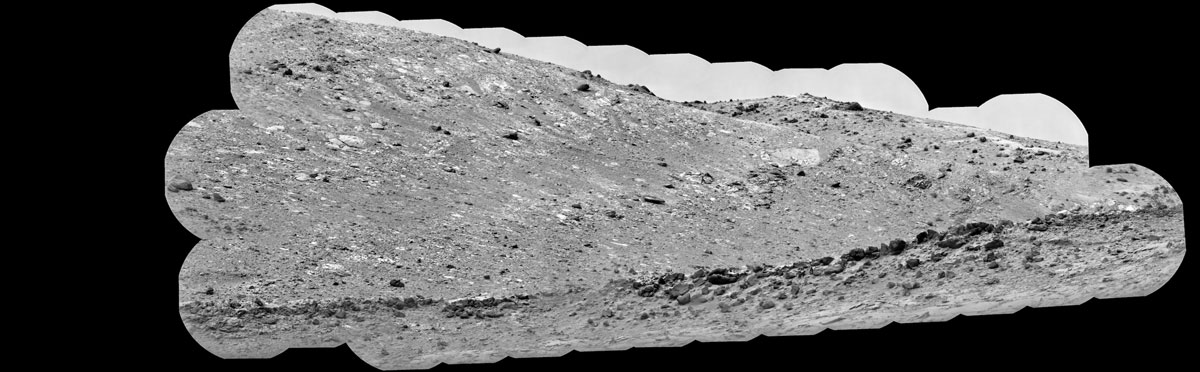 Curiosity used its ChemCam instrument to view Gediz Vallis Ridge, spotting boulders that are thought to have been washed down in an ancient debris flow. 