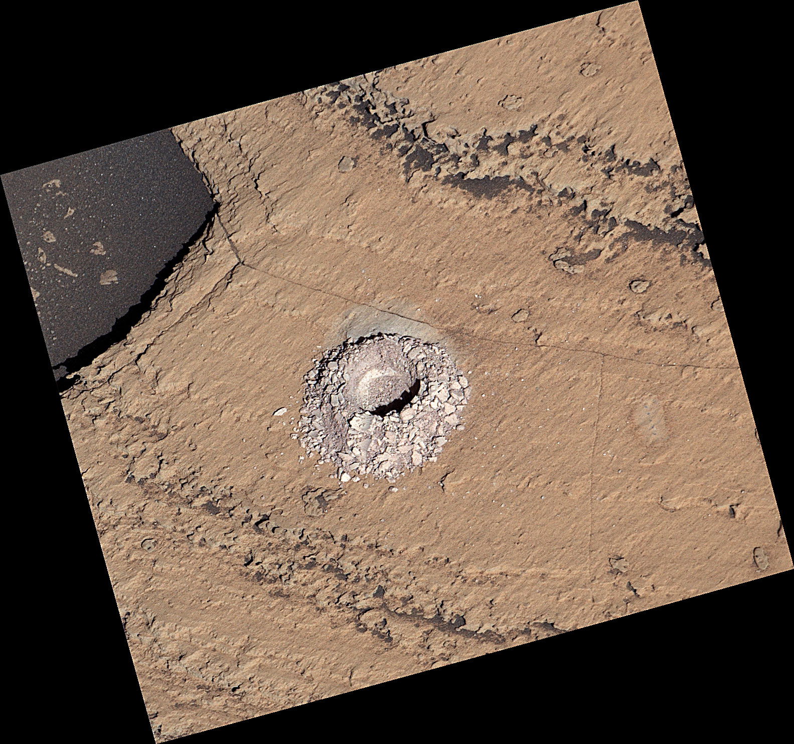 Curiosity Views 'Sequoia' Using Its Mastcam: NASA’s Curiosity Mars rover used the drill on the end of its robotic arm to collect a sample from a rock nicknamed “Sequoia” on Oct. 17, 2023, the 3,980th Martian day, or sol, of the mission. The rover’s Mastcam captured this image.