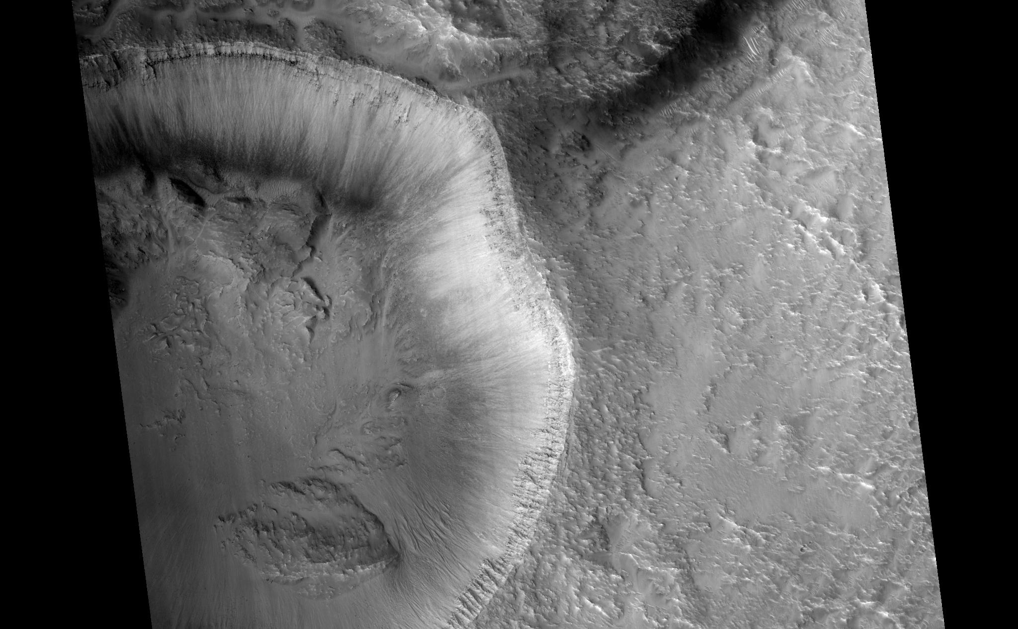 Impact Crater in Tempe Terra