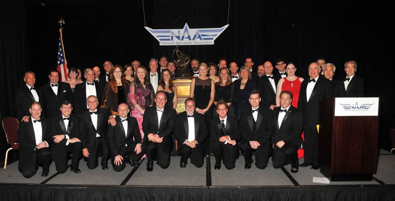 The men and women behind the dramatic landing of NASA's Curiosity rover on Mars in August 2012 were honored with the 2012 Robert J. Collier Trophy from the National Aeronautics Association.