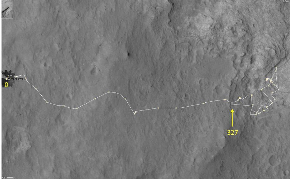 Curiosity Rover's Location for Sol 327 – NASA Mars Exploration