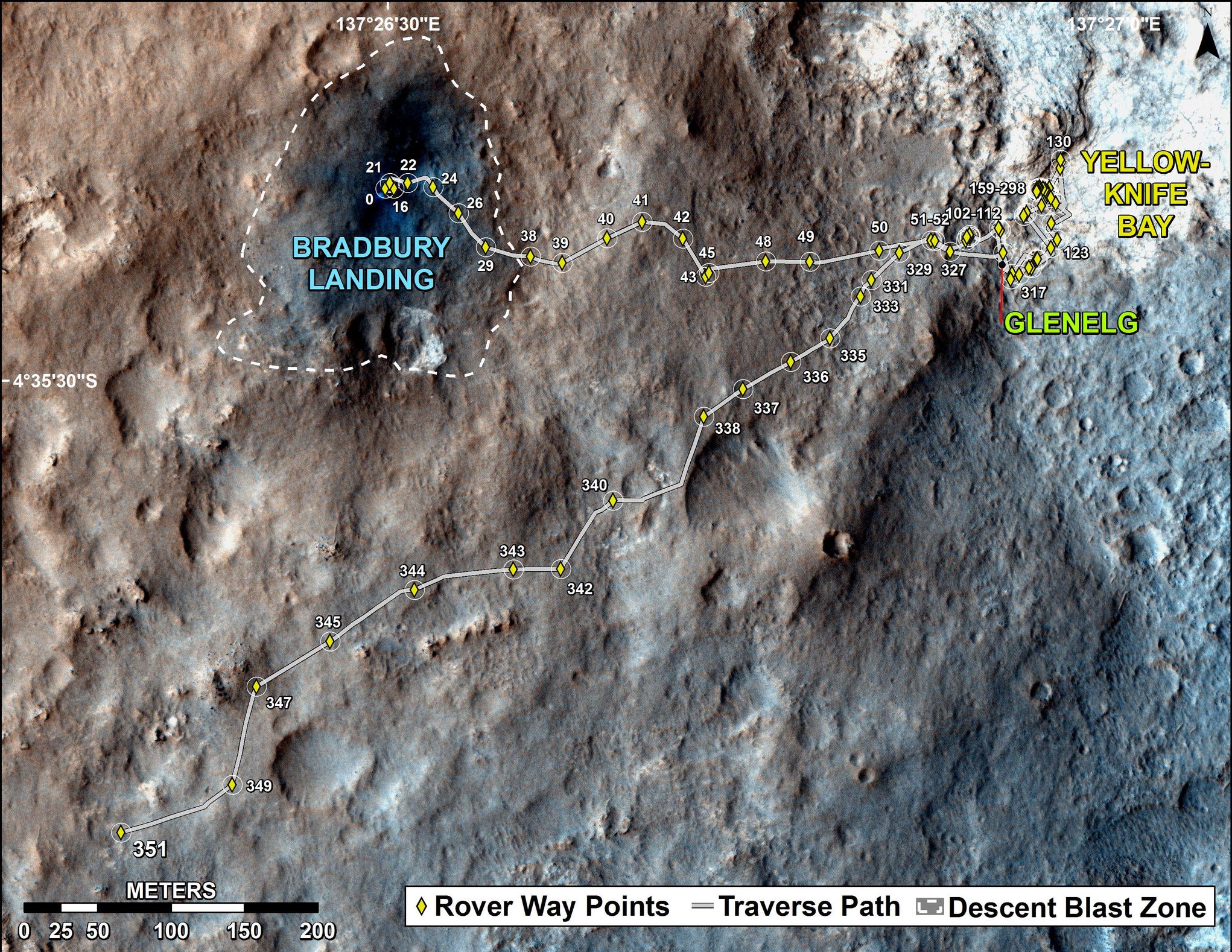The total distance driven by NASA's Mars rover Curiosity passed the one-mile mark a few days before the first anniversary of the rover's landing on Mars.