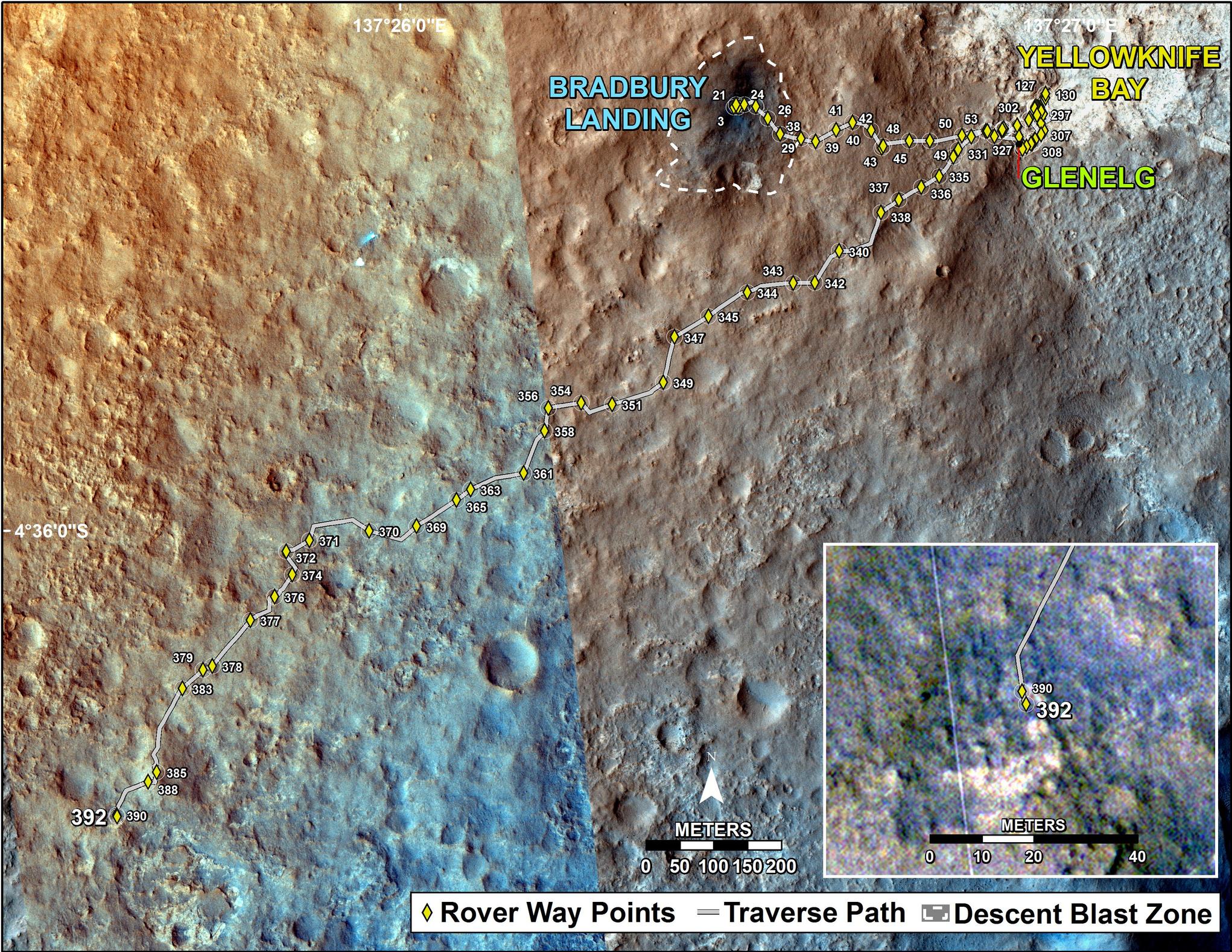 Curiosity's Traverse Map Through Sol 392 – NASA Mars Exploration