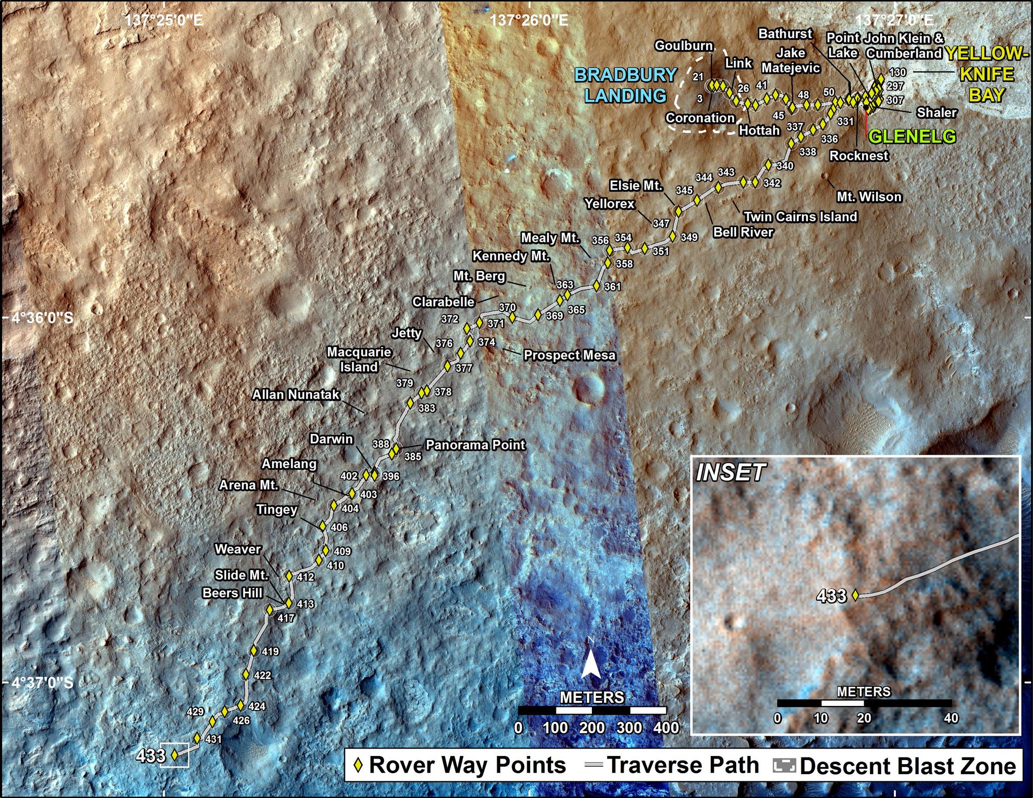 Curiosity's Traverse Map Through Sol 433 – NASA Mars Exploration