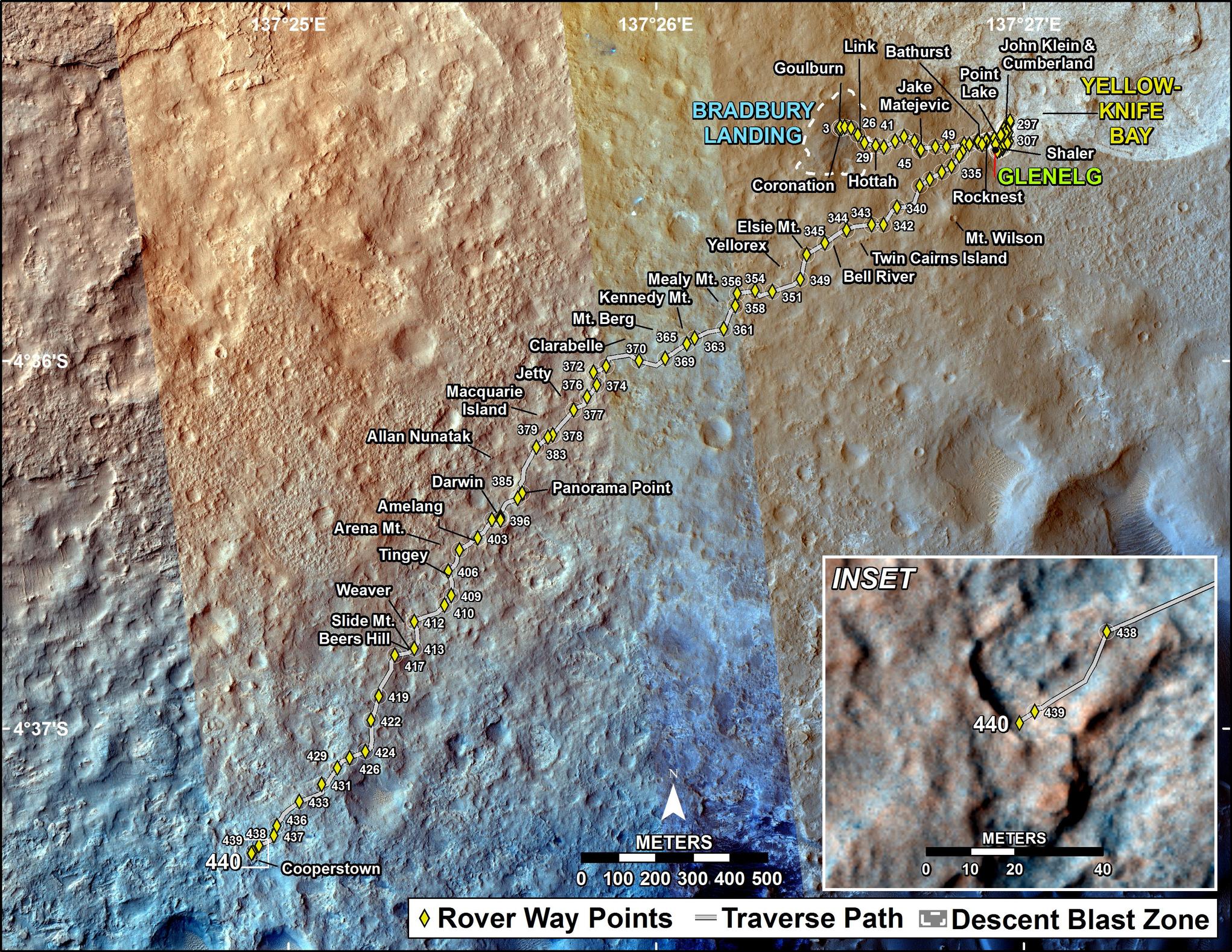 Curiosity's Traverse Map Through Sol 440 – NASA Mars Exploration
