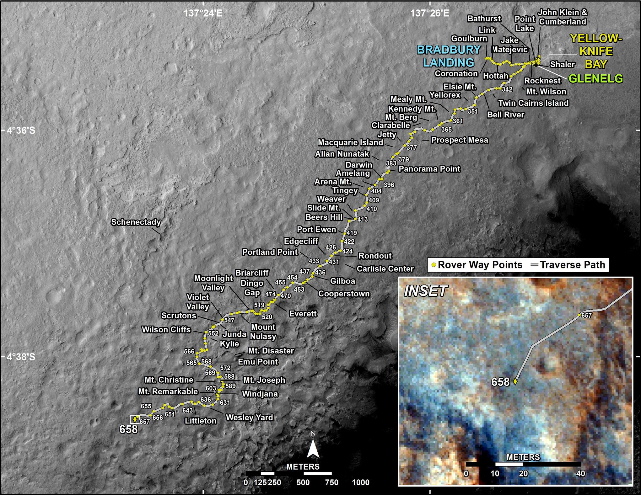 Curiosity's Traverse Map Through Sol 658 – NASA Mars Exploration