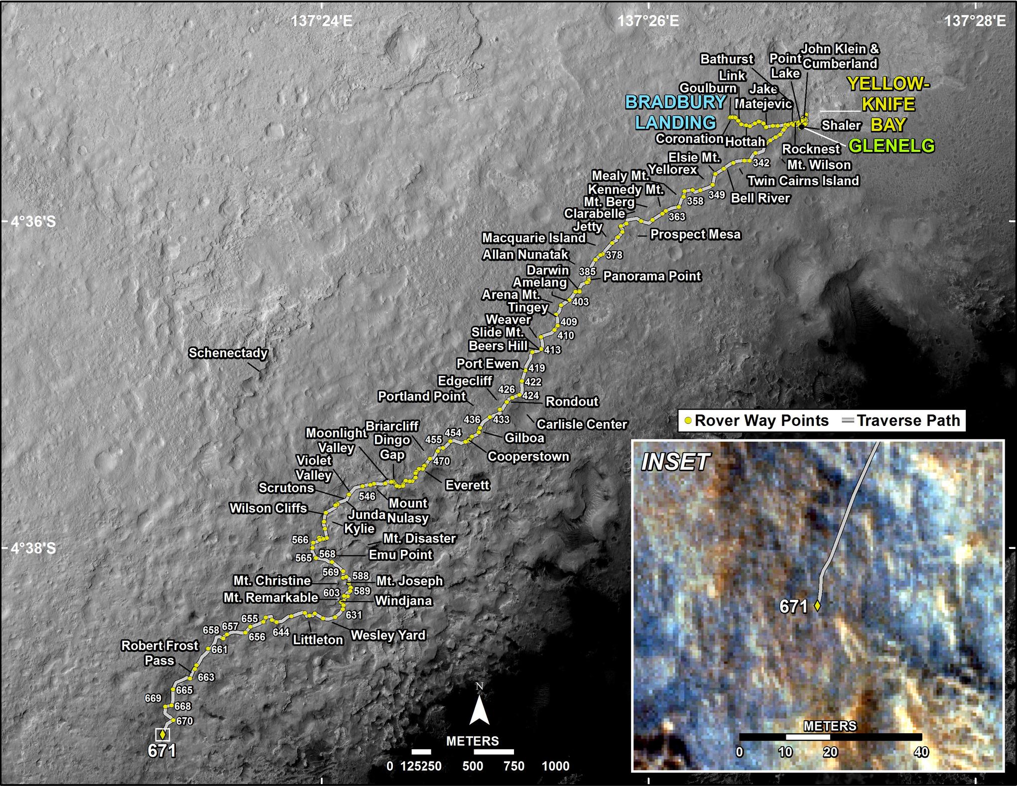 Curiosity's Traverse Map Through Sol 671 – NASA Mars Exploration