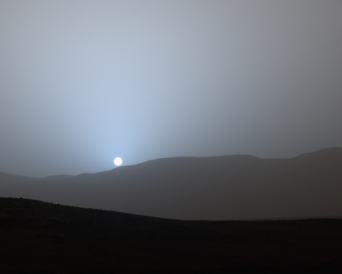 Sunset in Mars' Gale Crater