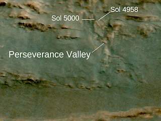 View image for Martian 'Perseverance Valley' in Perspective (Vertical Exaggeration)