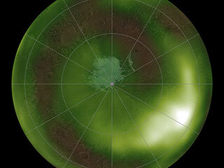 View image for Ultraviolet ‘Nightglow' of Mars Atmosphere Over South Pole