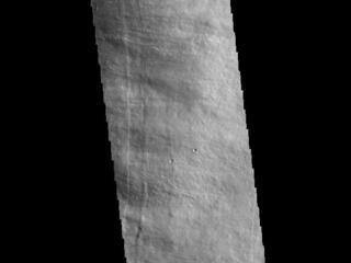 This image from NASAs Mars Odyssey shows part of the eastern flank of Pavonis Mons. Pavonis Mons is the central volcano of the three large Tharsis volcanoes.