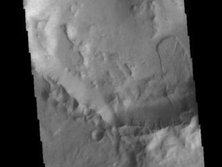 View image for Terra Cimmeria Crater Landslide