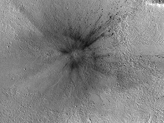 View image for Context Camera Views an Impact Crater in Amazonis Planitia